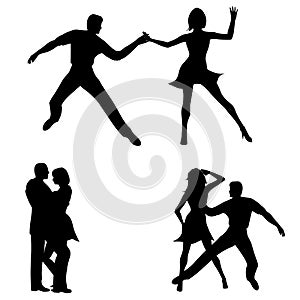 Man Woman Dancing Silhouettes photo