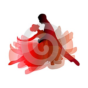 Man and woman dancing tango. Vector illustration