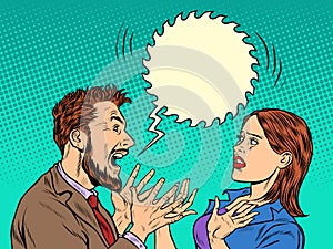 Man and woman dispute emotions scream