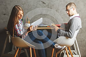 Man and woman doing paperwork