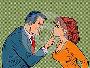 A man and a woman emotionally, argue, conflict photo