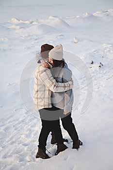 Man and woman enjoy valentine\'s day date outdoors