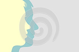 Man and woman faces background