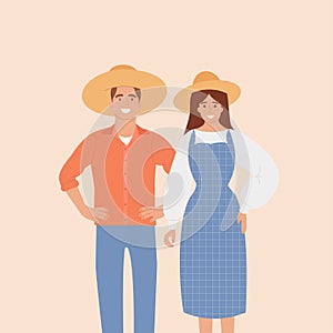 A man and a woman are farmers. Sertanejo music. Vector illustration photo