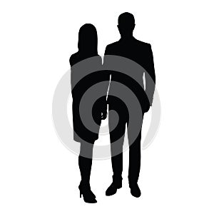 Man and woman in formal wear standing