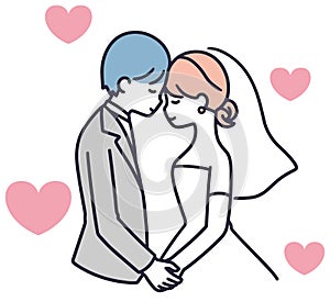 Man and woman getting married Wedding Simple Illustration