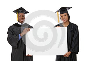 Man and Woman Graduation Sign
