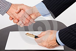 Man and woman hand shaking