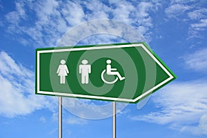 Man woman and handicap sign