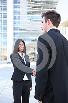 Man and Woman Handshake