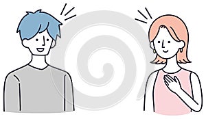 Man and woman having a conversation Simple illustration