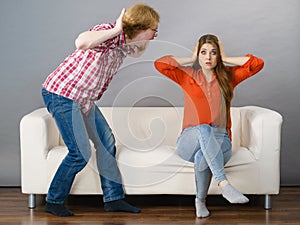 Man and woman having fight
