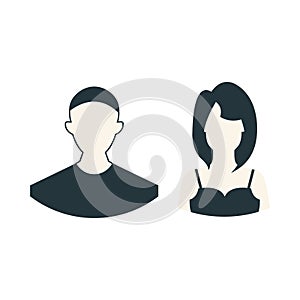 Man and woman icon vector symbol person flat line style