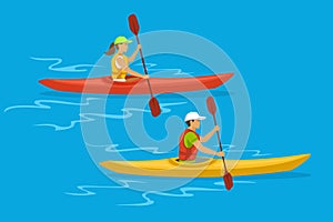 Man and Woman Kayaking photo