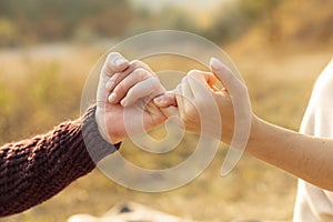 Man woman making pinky promise 1 . High quality and resolution beautiful photo concept