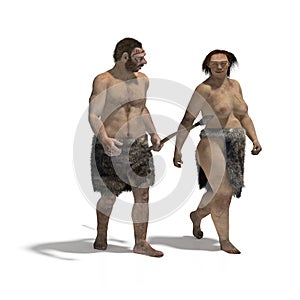 Man and woman neanderthal