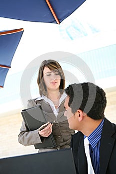 Man and Woman at Office