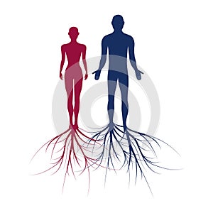 Man woman people couple person roots personality and heritage illustration