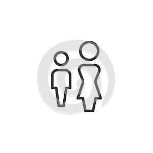 Man and woman people line icon