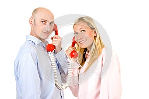 Man and Woman on Phone