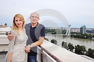 Man and woman posing Bratislava