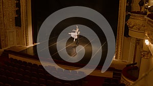 Man and woman prepare ballet dance performance