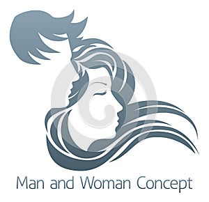 Man and Woman Profile Concept