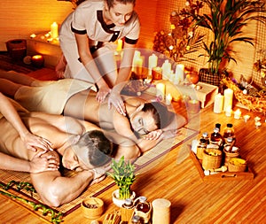 Man and woman relaxing in spa.