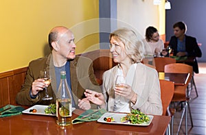 Man and woman in restaurant
