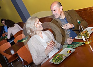 Man and woman in restaurant
