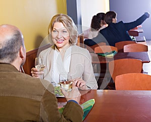 Man and woman in restaurant