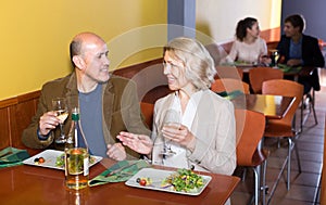 Man and woman in restaurant