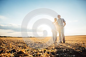 Man and woman, a senior couple, embracing each other