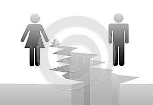 Man woman separation by divorce gender gap photo