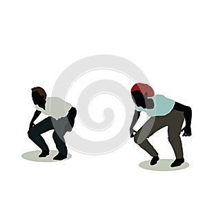 man and woman silhouette in Animation Jumping