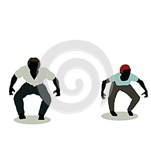 man and woman silhouette in Animation Jumping