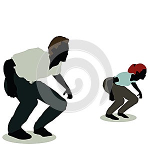 man and woman silhouette in Animation Jumping