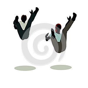 man and woman silhouette in Still Pose Falling