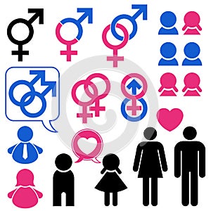 Man and woman symbol set relationship