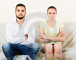 Man and woman talking stressfully
