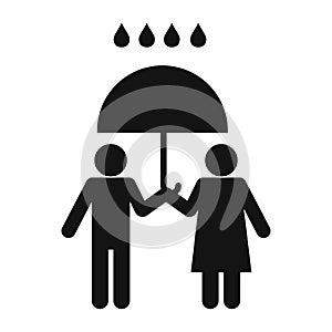 Man and woman under the umbrella