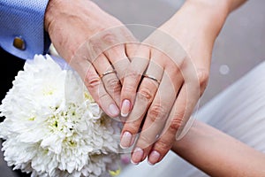 Man and woman with wedding rings