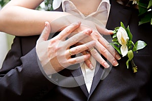 Man and woman with wedding rings