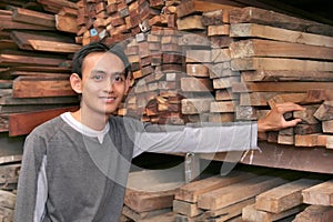 Man at woods factory