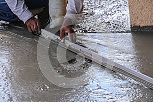 Man work Floor plaster cement