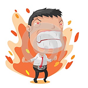 Man Worker Anger Cartoon Character Vector