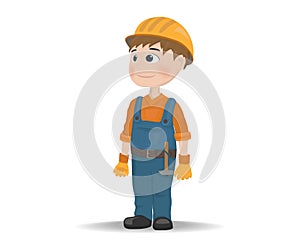 Man worker construction builder Vector. Cartoon characters
