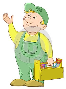 Man worker with a toolbox