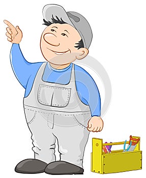 Man worker with a toolbox