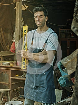 The Man working as carpenters in theirs carpentry workshop